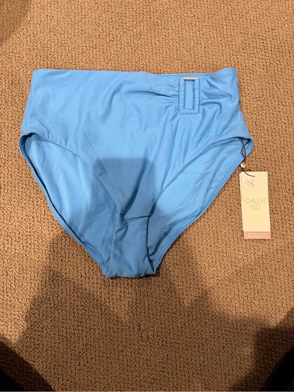 CALIA by Carrie Underwood High-Waist Bikini Bottoms in Sky Blue